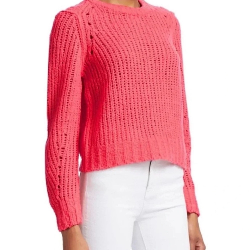 rag & bone Arizona Merino Wool Hot Pink Coral Knit Sweater XS